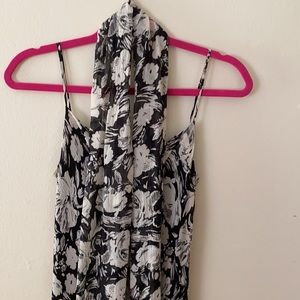 Flowing black and ivory simple chic dress